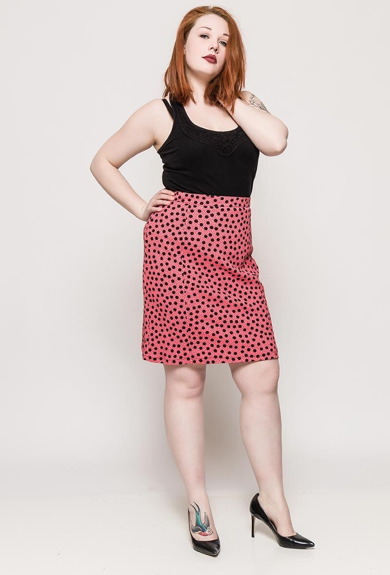 Plus Size Prickig Stretchkjol