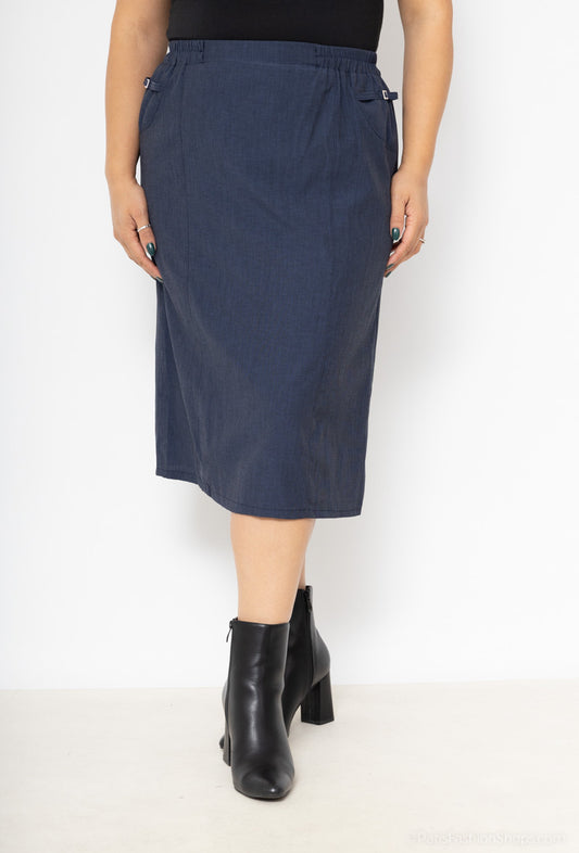 Plus Size Lined Stretch Skirt