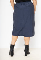 Plus Size Lined Stretch Skirt
