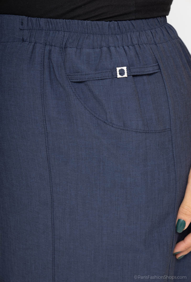 Plus Size Lined Stretch Skirt