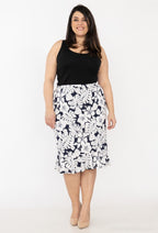 Plus Size Tryckt Stretchkjol