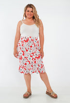 Plus Size Tryckt Stretchkjol