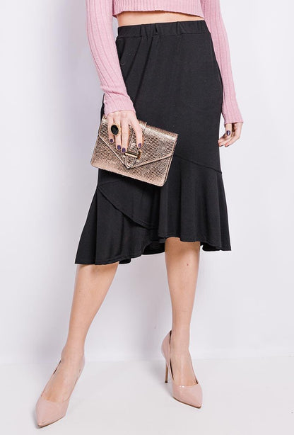Plus Size Midi Stretch Skirt
