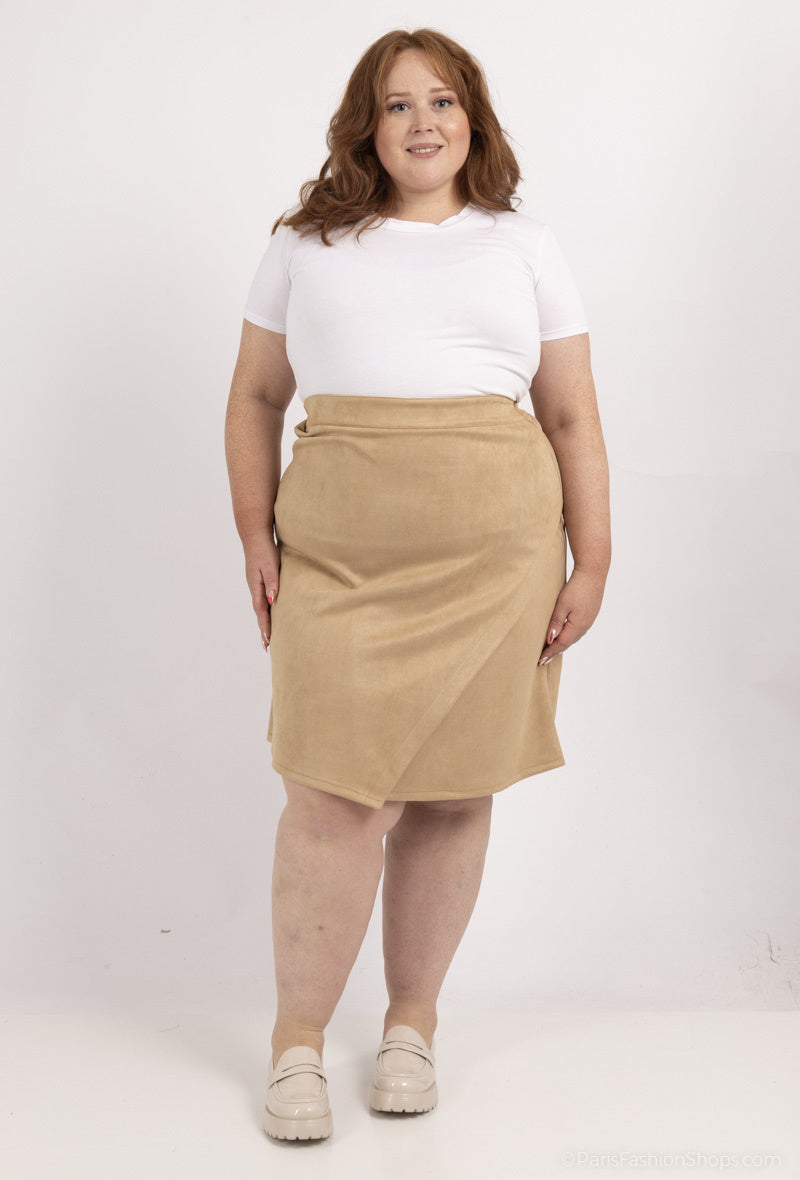 Plus Size Suede skirt
