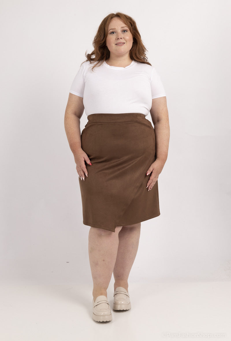 Plus Size Suede skirt