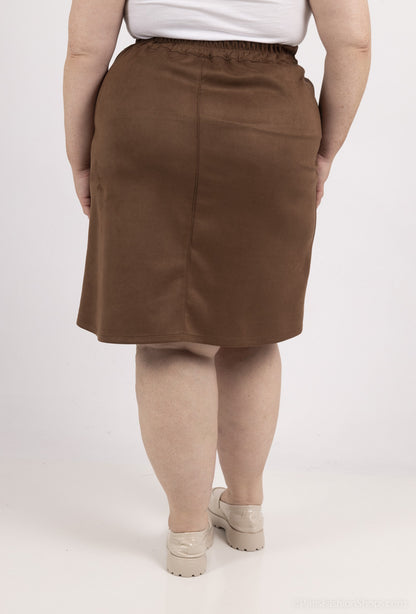 Plus Size Suede Skirt for Autumn/Winter