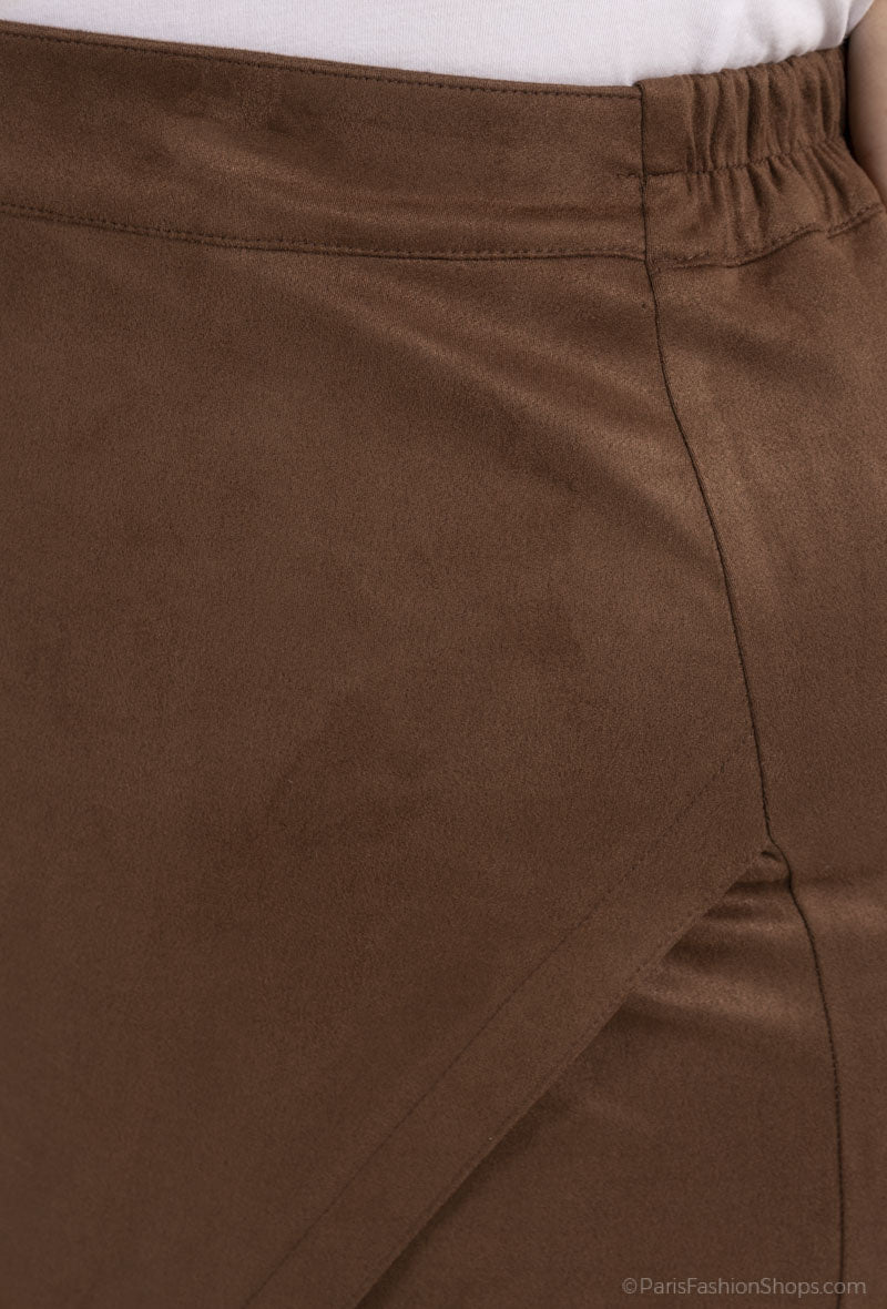 Plus Size Suede Skirt for Autumn/Winter
