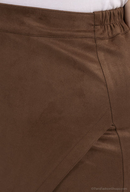 Plus Size Suede Skirt for Autumn/Winter