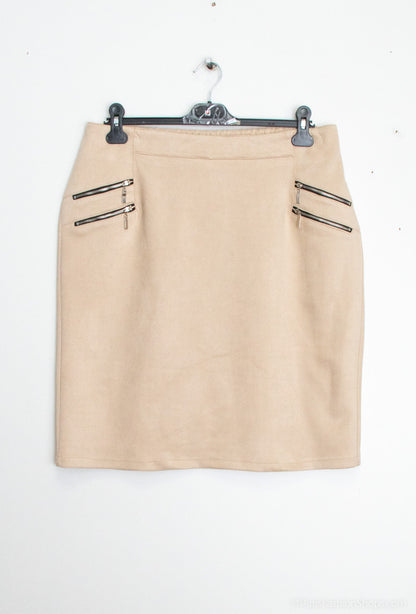 Plus Size Lined Suede Skirt