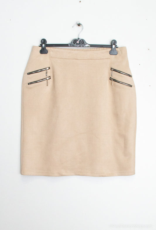 Plus Size Lined Suede Skirt