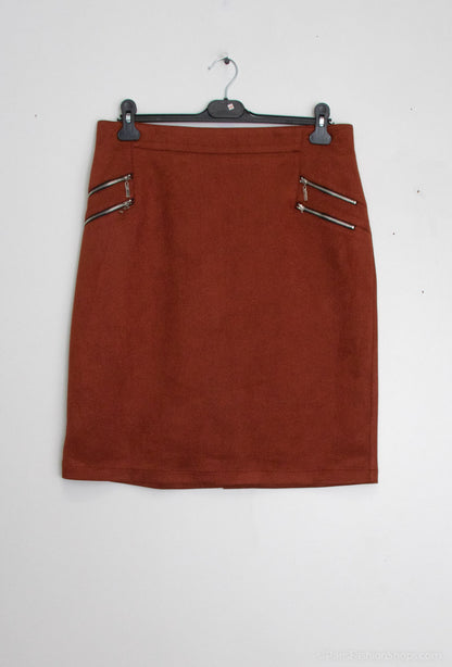 Plus Size Lined suede skirt