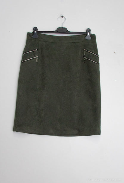 Plus Size Lined suede skirt