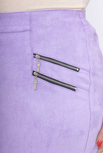 Plus Size Lined Suede Skirt