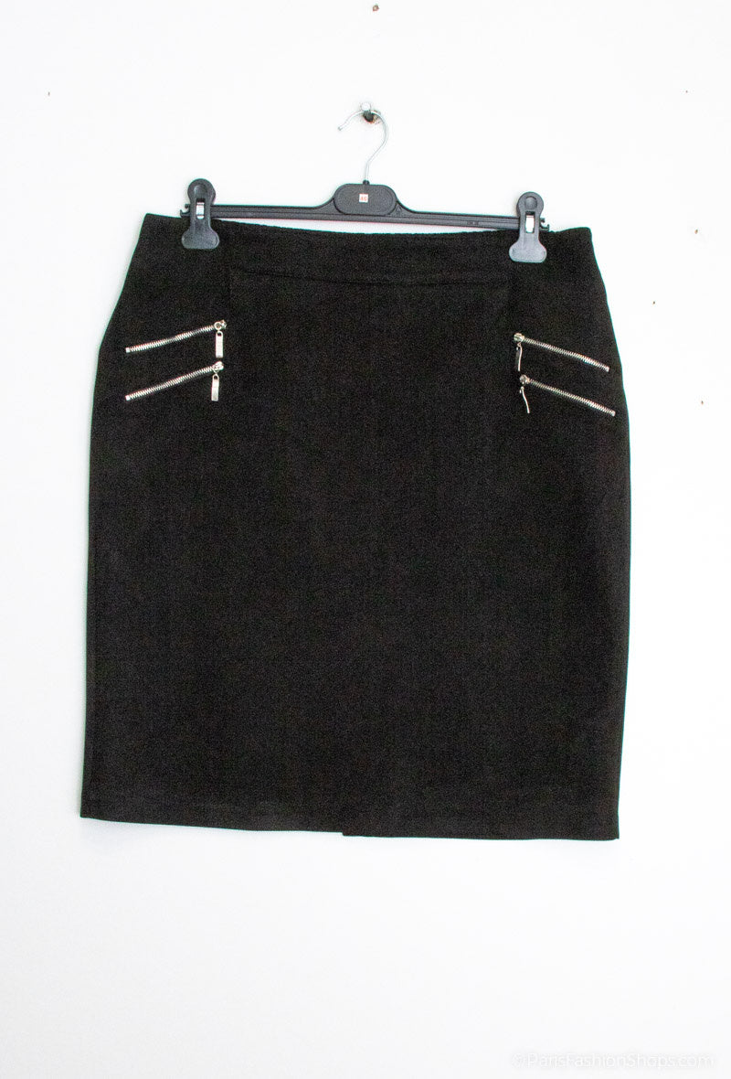 Plus Size Lined suede skirt