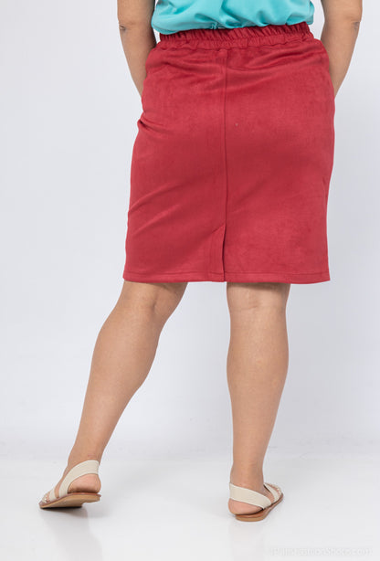 Plus Size Lined Suede Skirt