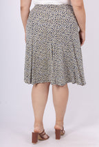 Plus Size Blommig Utsvängd Kjol