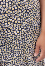 Plus Size Blommig Utsvängd Kjol