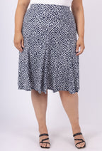 Plus Size Blommig Utsvängd Kjol