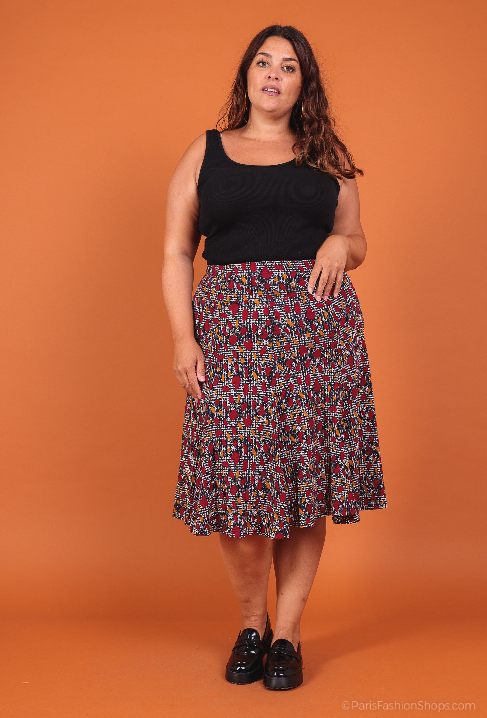 Plus Size Lined printed skirts