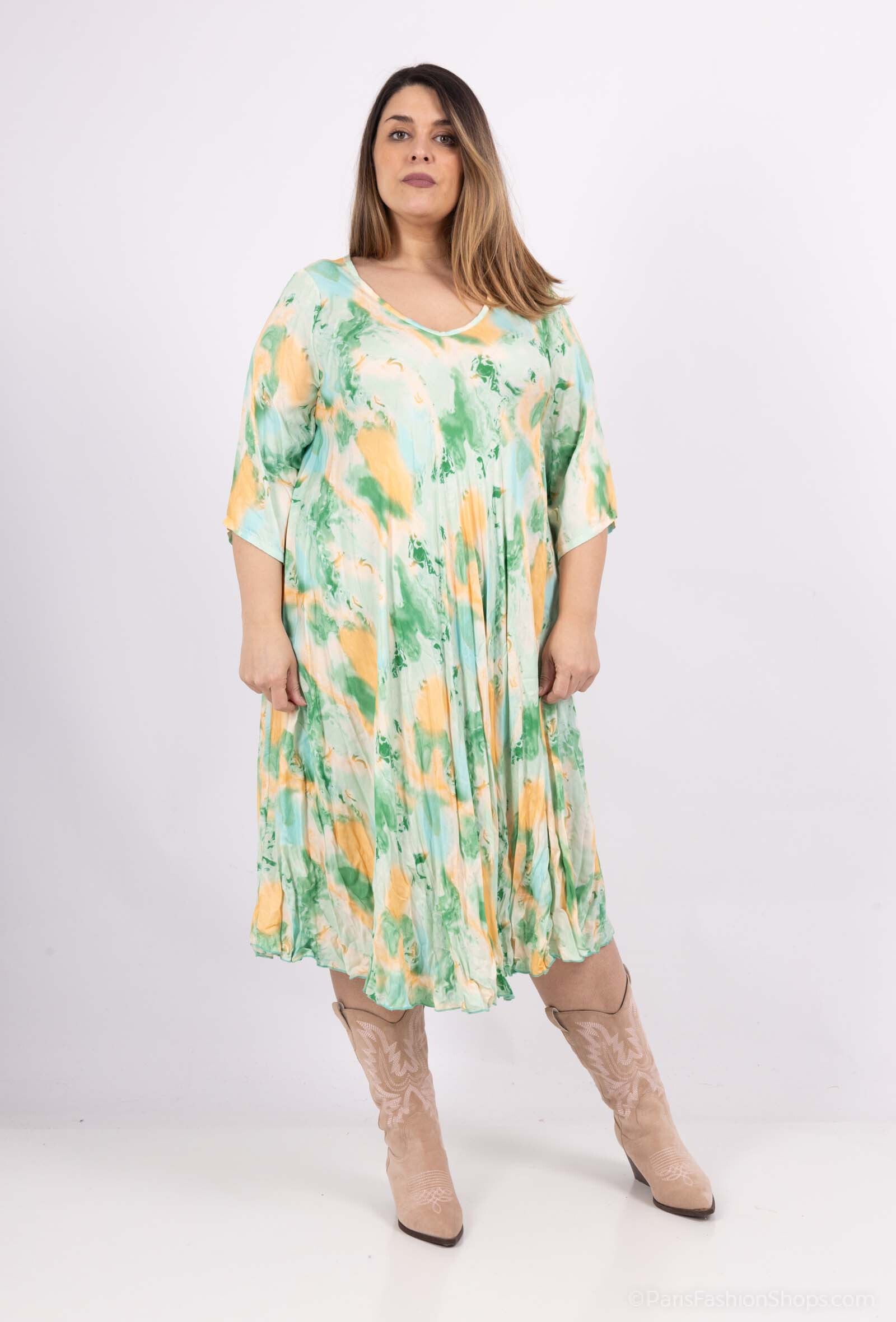 Plus Size Viskosklänning för Våren