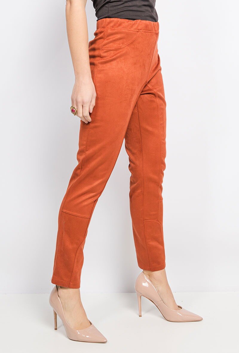 Plus Size Suede Leggings