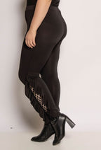 Plus Size Leggings med Rynkor och Plumetis