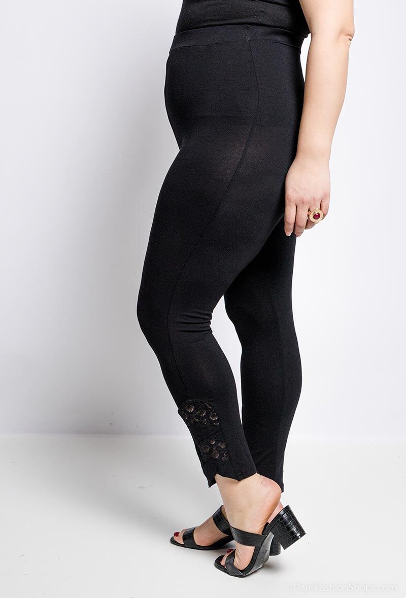 Plus Size Leggings with Lace