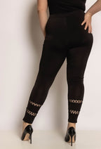 Plus Size Leggings med Plumpetis Detaljer