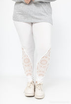 Plus Size Legging med spetsdetaljer