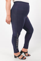 Plus Size Legging med spetsdetaljer