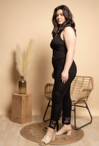 Plus Size Leggings med Plumpetis Detaljer