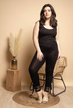Plus Size Leggings with plumetis details