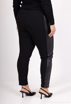 Plus Size Kvinna PU Panel Leggings