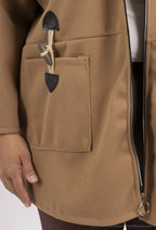 Plus Size Hooded Coat with Zipper and Pockets