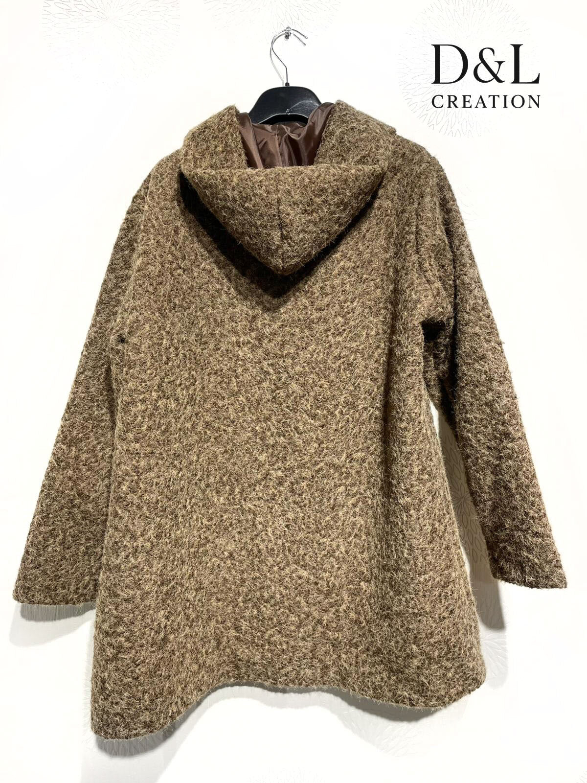 Kappa i Kokt Ull med Huva och Foder, Stl T38 till T48