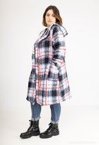 Plus Size Hooded ZIP Terry Coat with Pockets