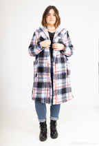 Plus Size Hooded ZIP Terry Coat with Pockets