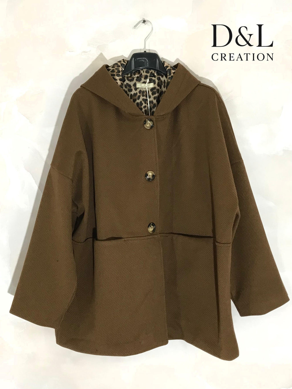 Leopard lining coat sizes T38 to T54 i Stor Storlek