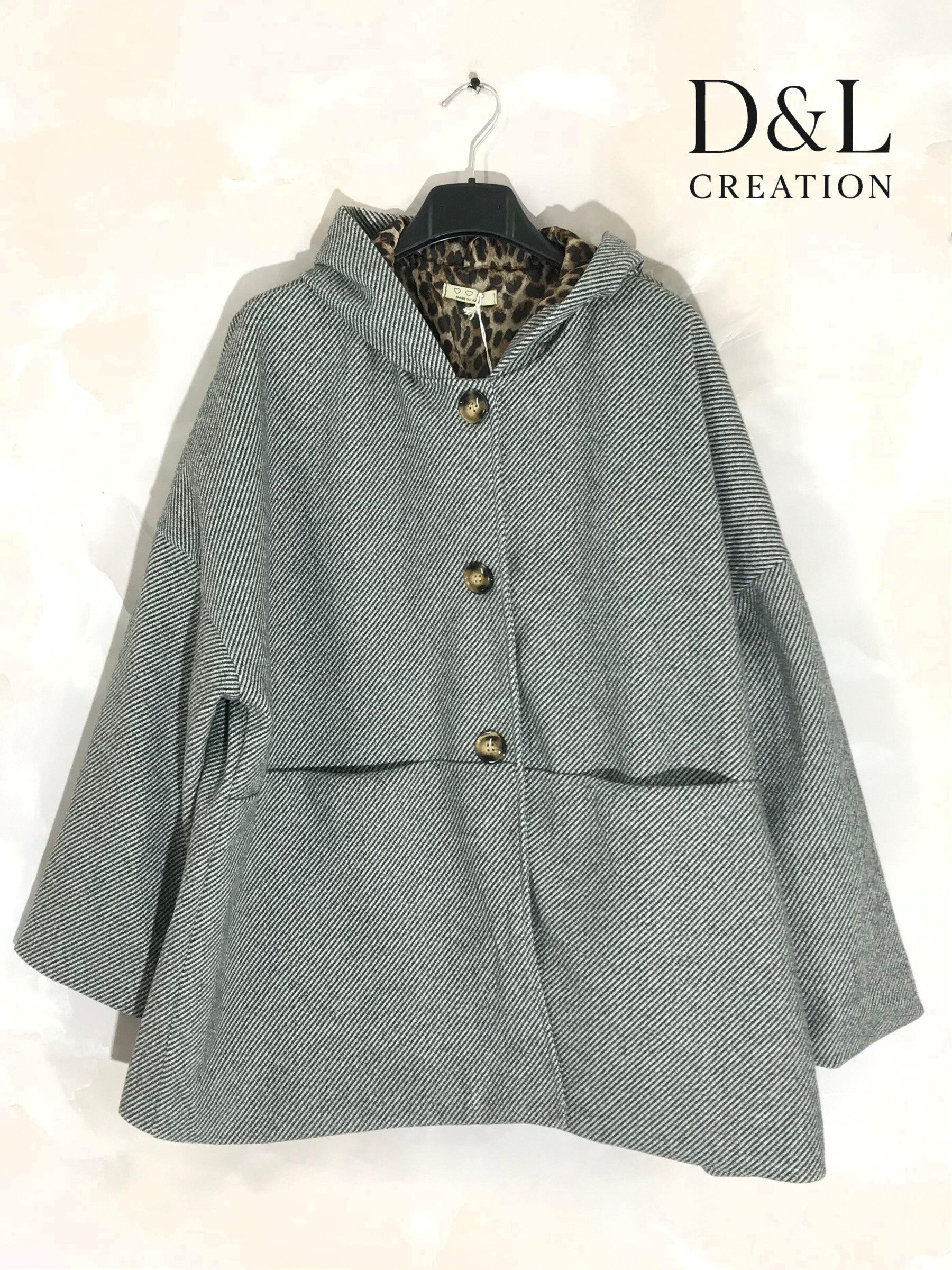 Leopard lining coat sizes T38 to T54 i Stor Storlek