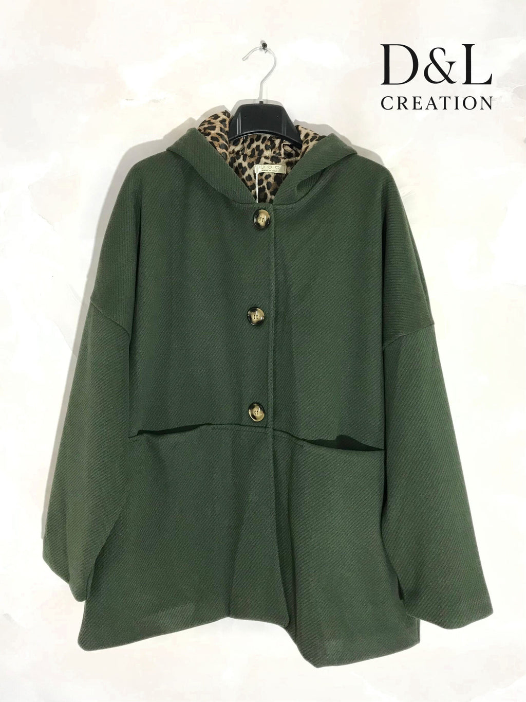 Leopard lining coat sizes T38 to T54 i Stor Storlek