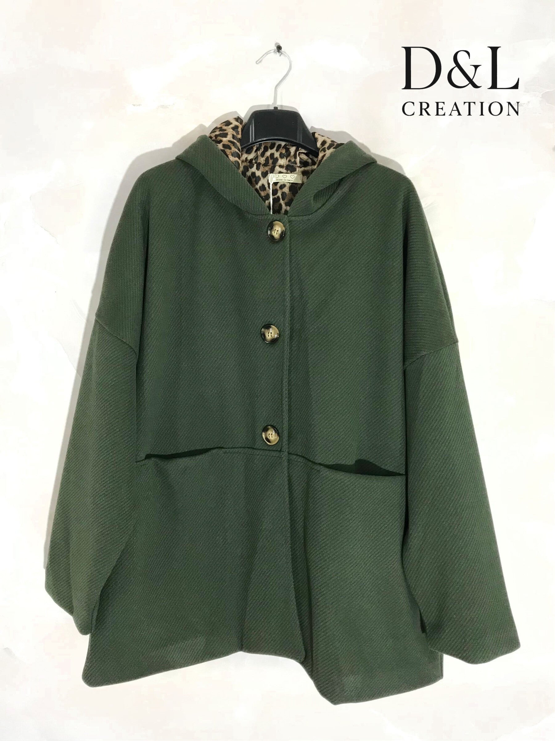 Leopard lining coat sizes T38 to T54 i Stor Storlek