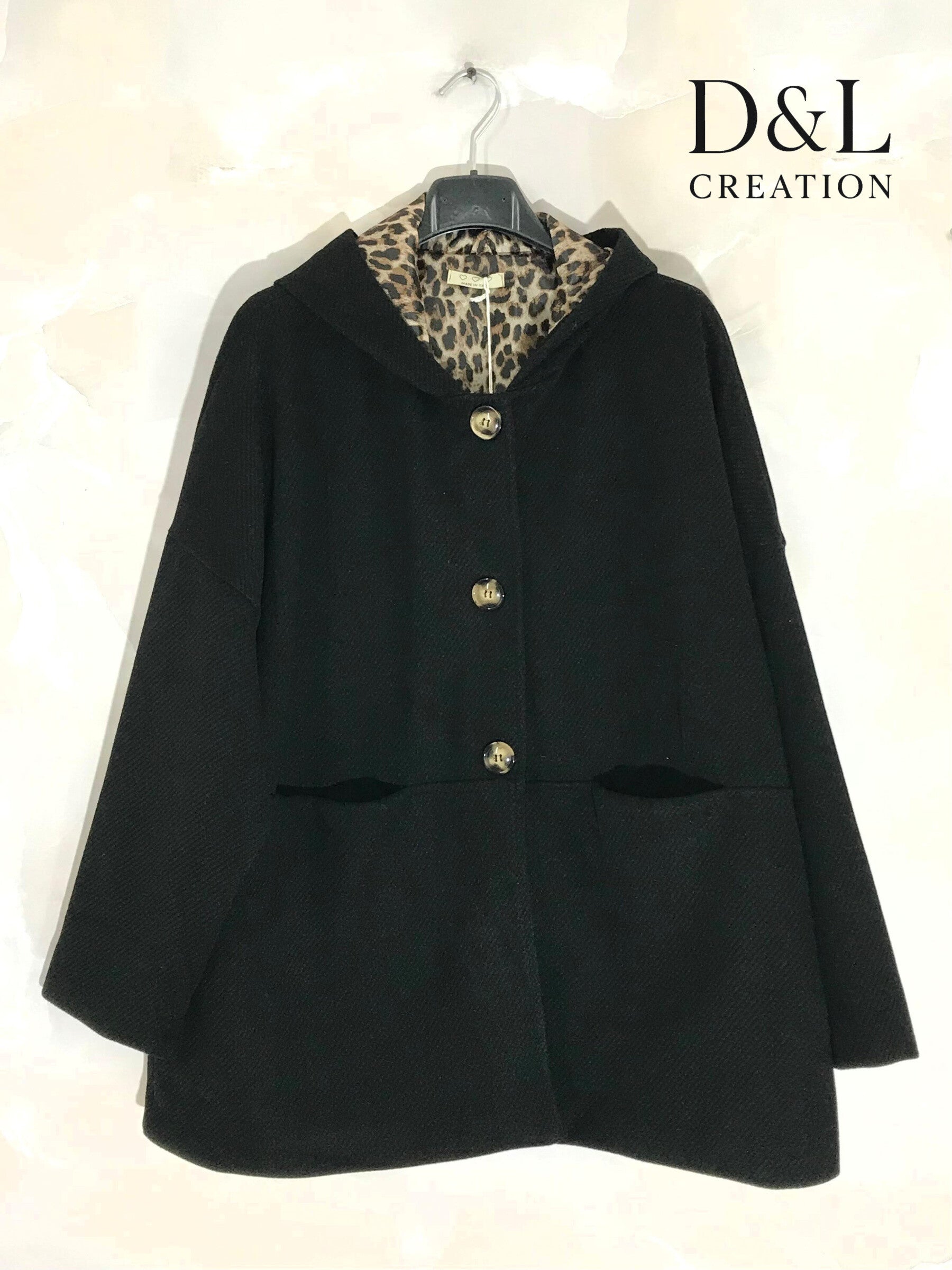 Leopard lining coat sizes T38 to T54 i Stor Storlek