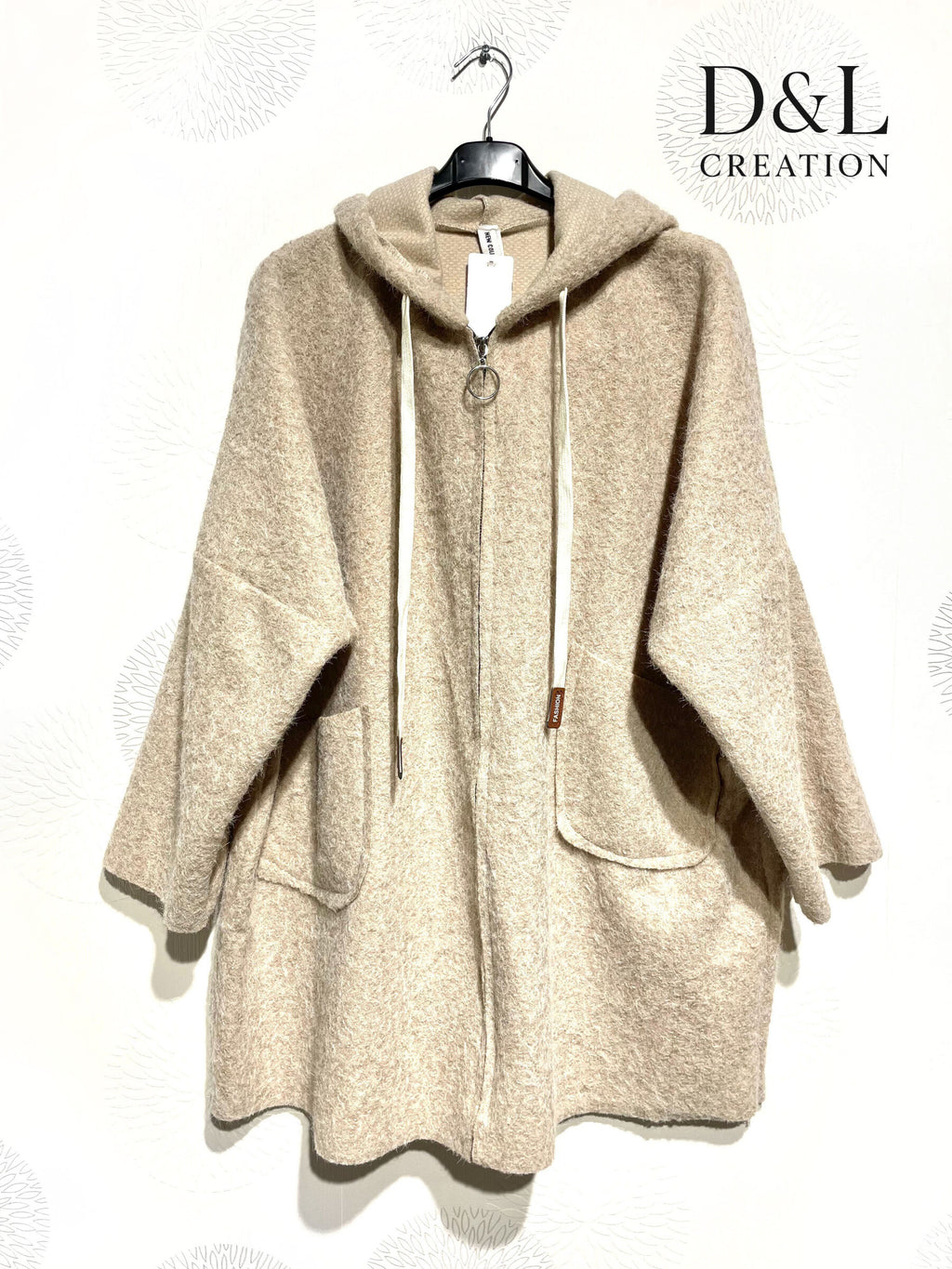 Boiled Wool Coat i Stora Storlekar 38 till 54