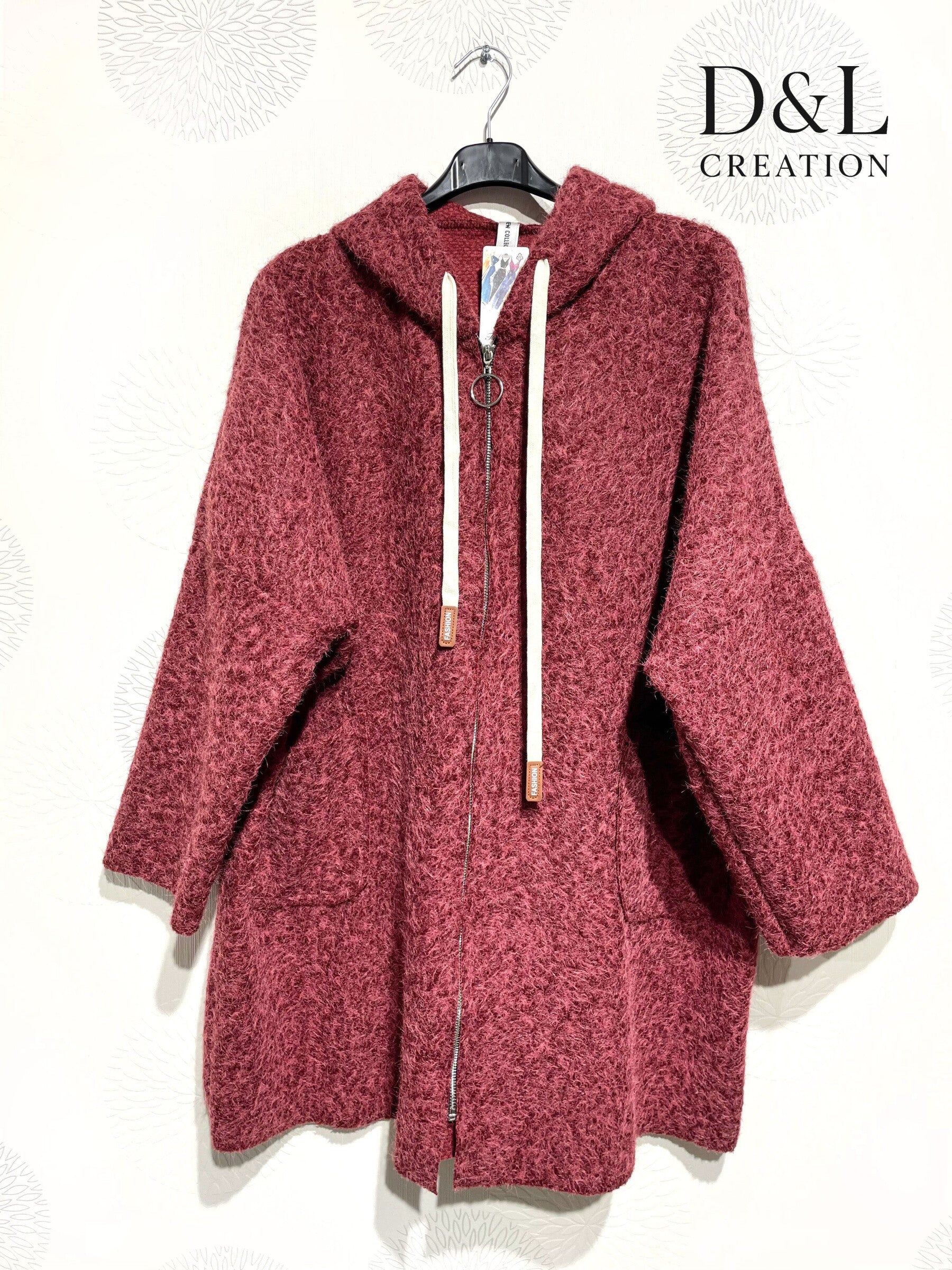 Boiled Wool Coat i Stora Storlekar 38 till 54