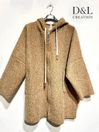 Boiled Wool Coat i Stora Storlekar 38 till 54