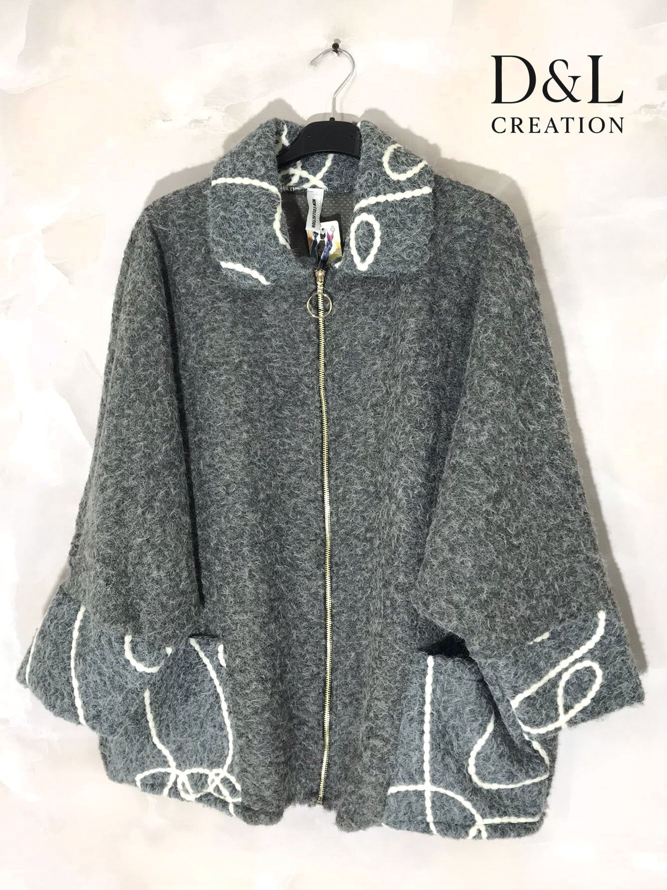 Plus size koktullrock med broderi i storlek 38 till 56