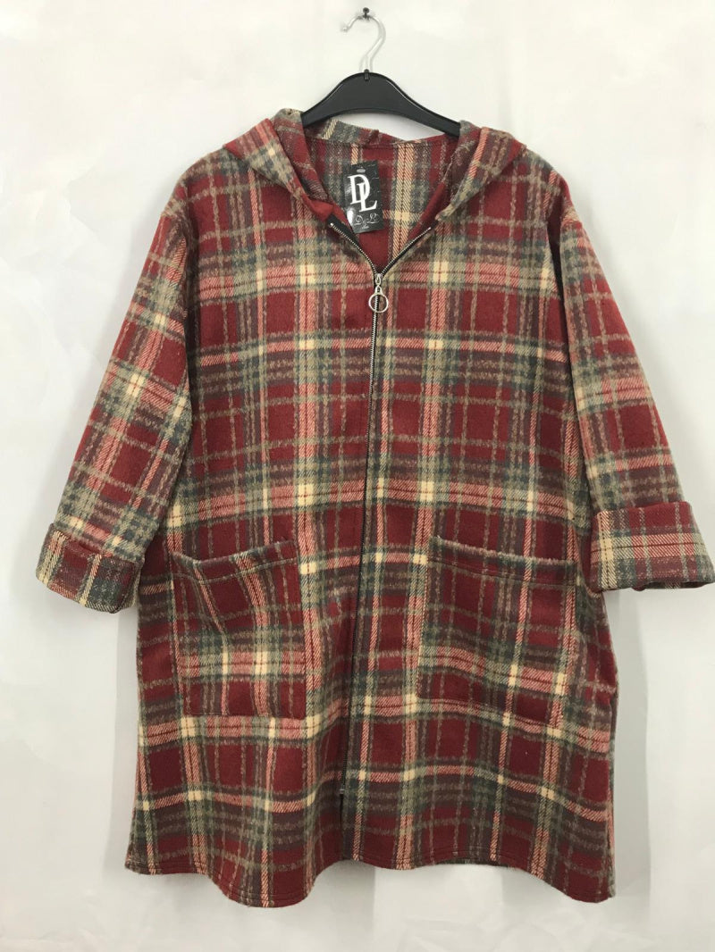 Plus Size Printed coat with zipper