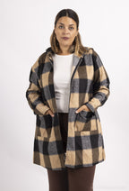 Plus Size Tryckt Kappa med Dragkedja