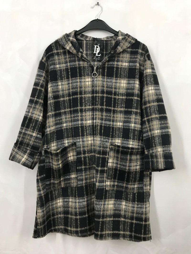 Plus Size Printed coat with zipper