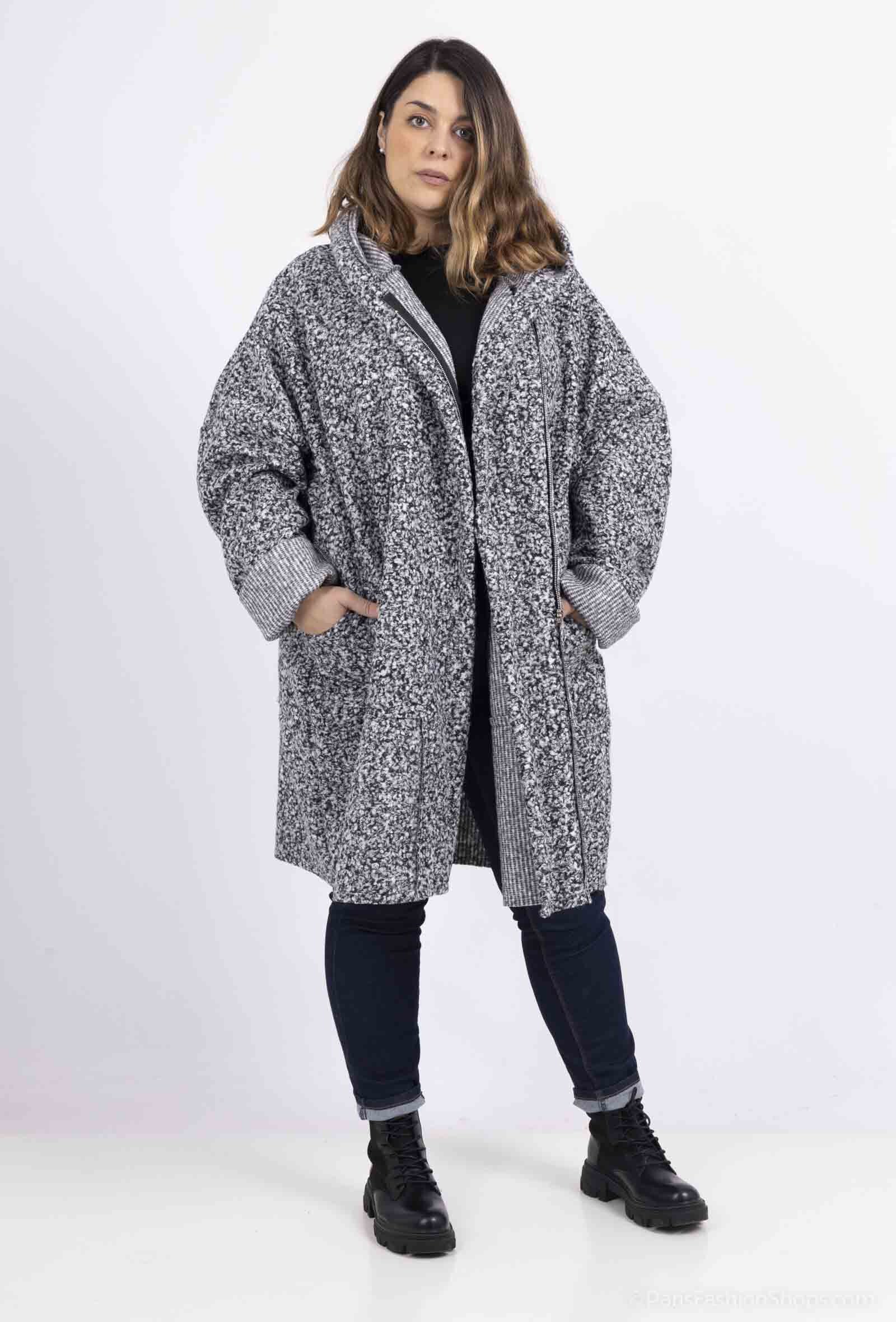 Long blouclé zipped coat size 58/60 i Stor Storlek